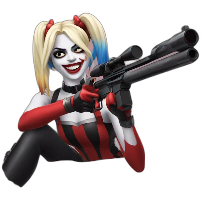 Harley Quinn shooting emoji
