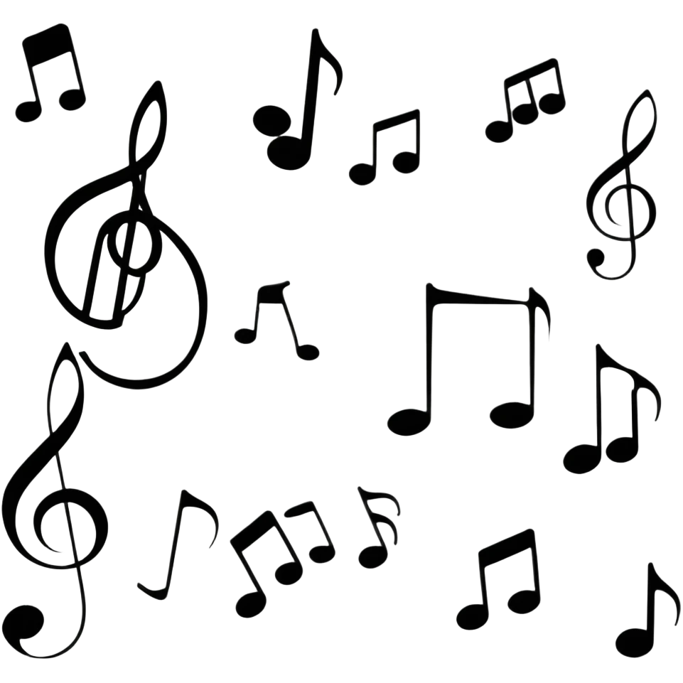 Happy music notes with a melody emoji