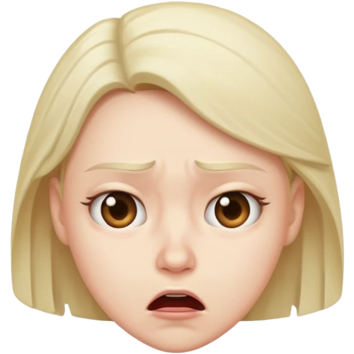 A disgusting look on the face while shaking head emoji