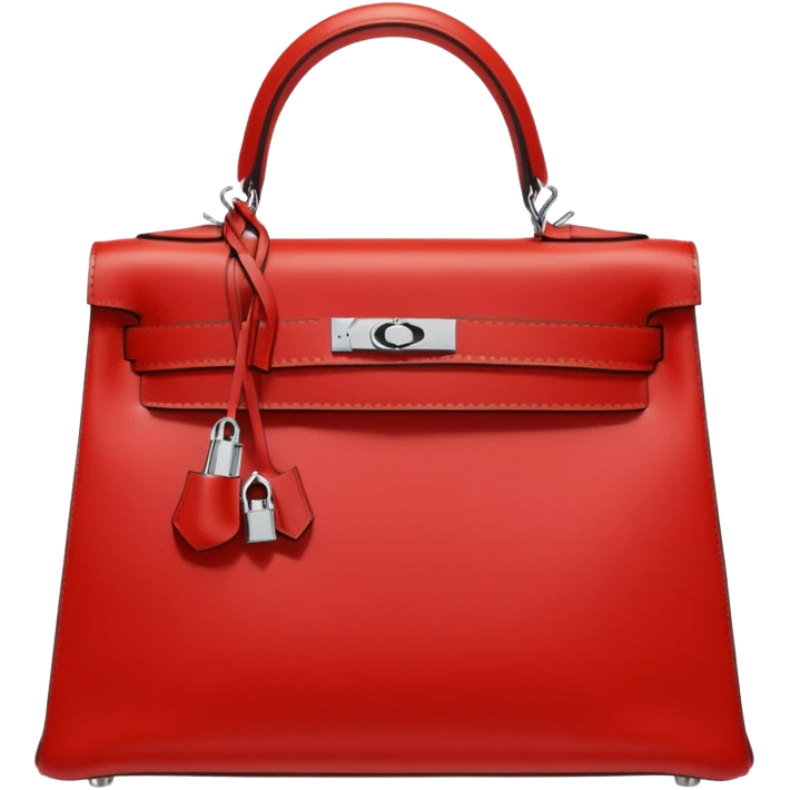 hermes kelly bag bright red silver hardware emoji