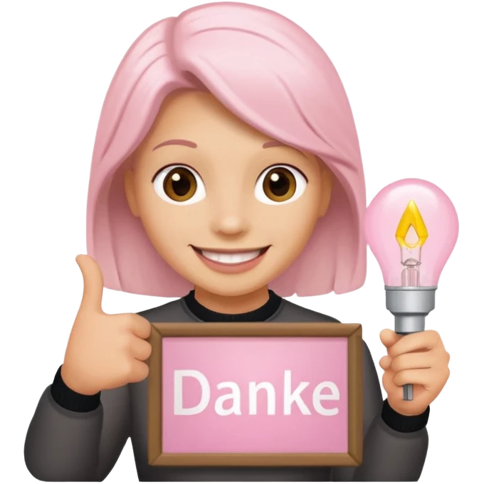 yorkshire holding a light pink danke schön sign emoji