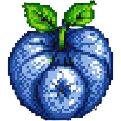 pixelated blueberry fruit emoji