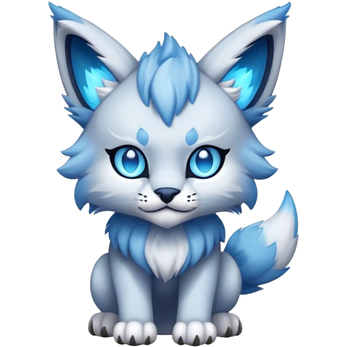 A blue fantasy-lynx-fakemon-creature-hybrid emoji
