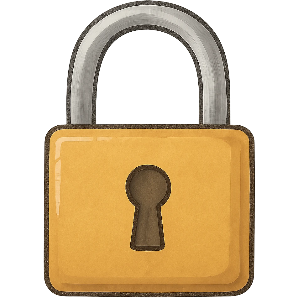 digital illustration of a lock, no background emoji