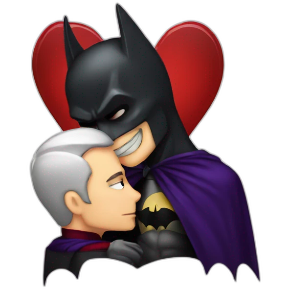 Male vampire kissing batman emoji