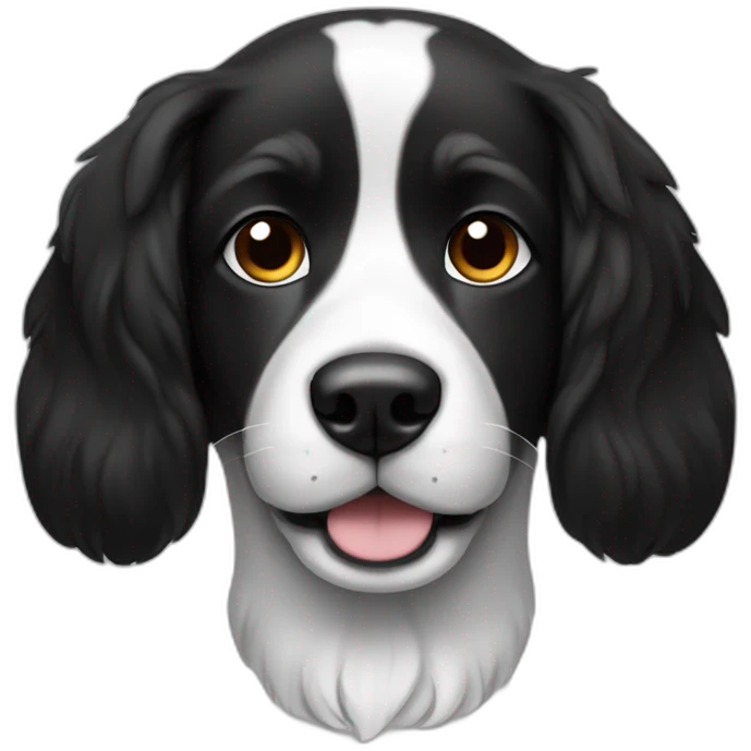 Dog-black-white-cute-floppy-ears emoji