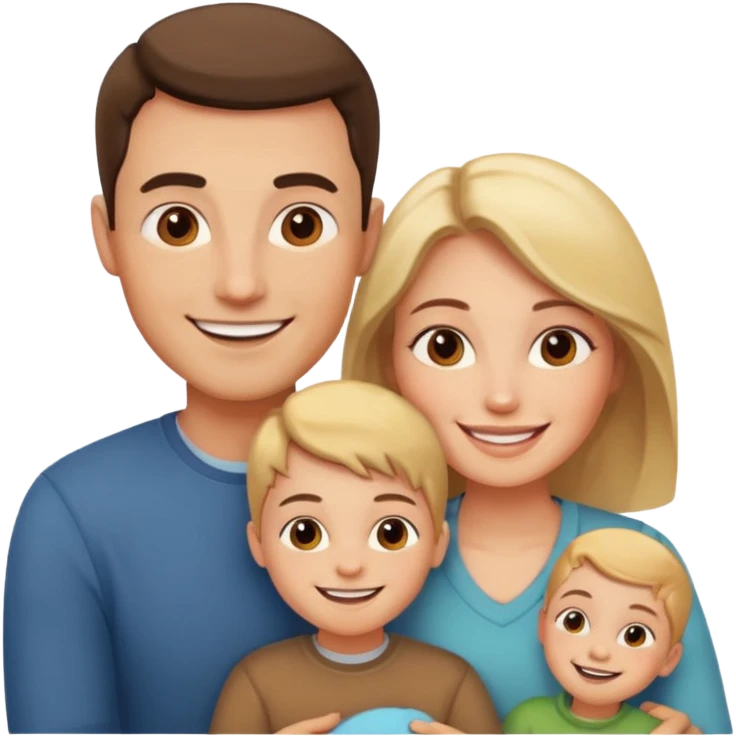 مرد و زنی که عاشق هم هستن و یک بچه دارند  emoji