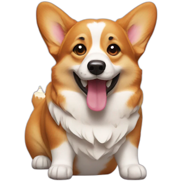 corgi eating cake emoji