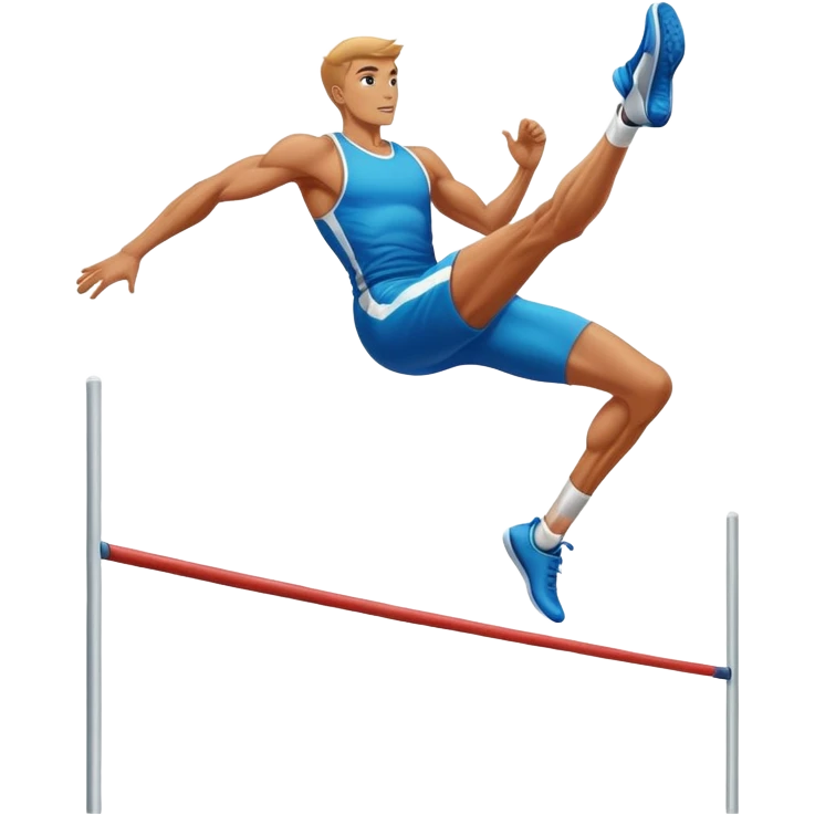 high jump athlete in mid-air, clearing the bar emoji