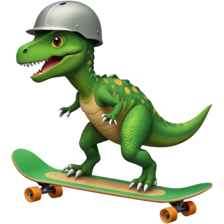 Dinosaur on a skateboard emoji