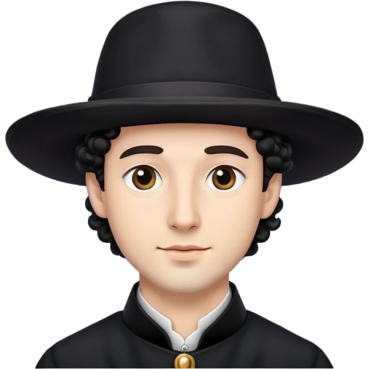 Man emoji with black hat and side curls, resembling a traditional Hasidic Jewish man. emoji