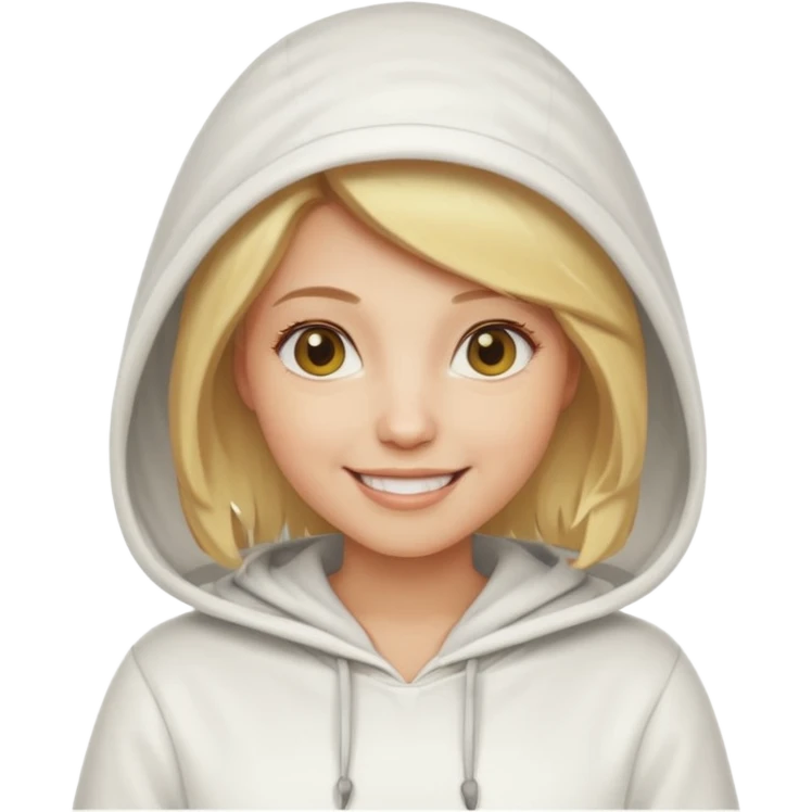 female bee keepers with blonde hair, white outfit, white hood,  emoji