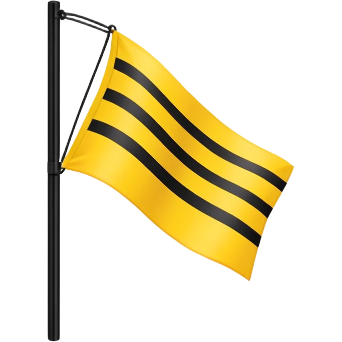Create 2 yellow lined and 1 black lined flag emoji and put black line between yellow lines emoji