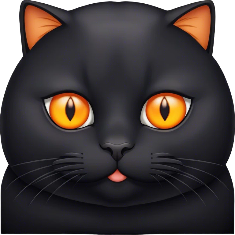 Fat Black Cat  emoji