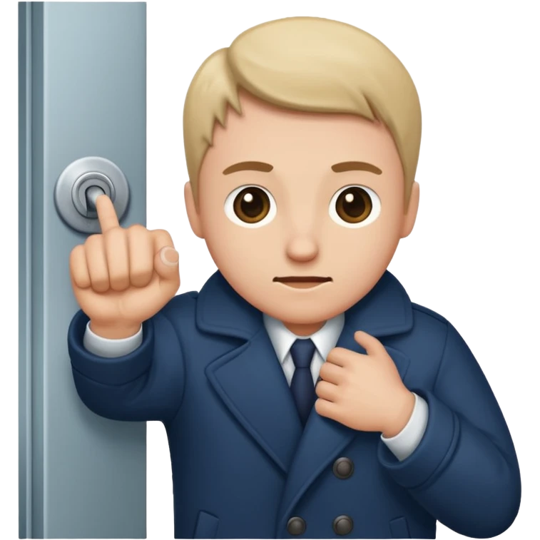 человек зацепился локтем кофты о дверную ручку emoji