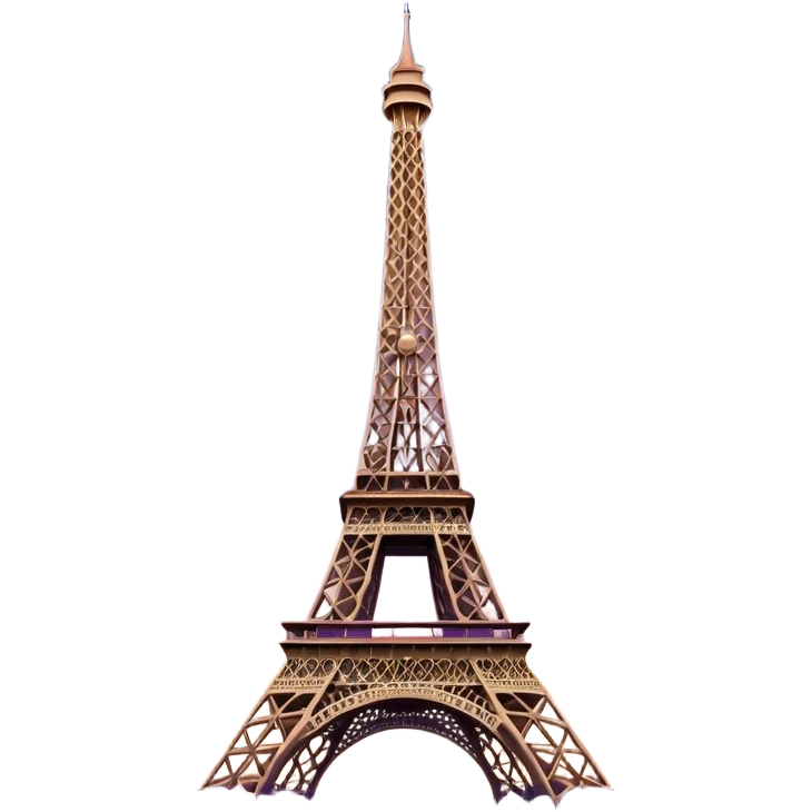 Cinematic Realistic Eiffel Tower Landmark Emoji, depicted with the iconic iron lattice structure against a twilight sky rendered with dramatic, luminous lighting and intricate detail. emoji
