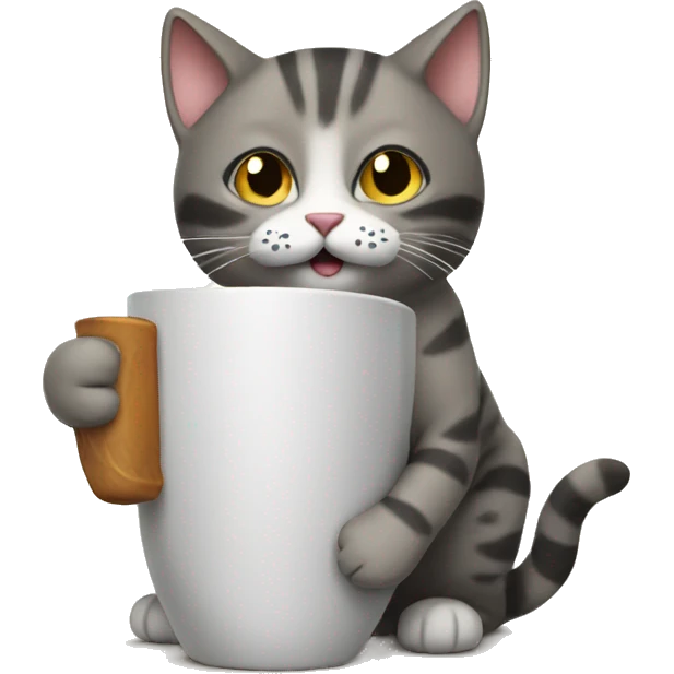 a cat holding a cup emoji