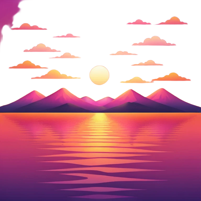 sunset with orange and pink sky emoji