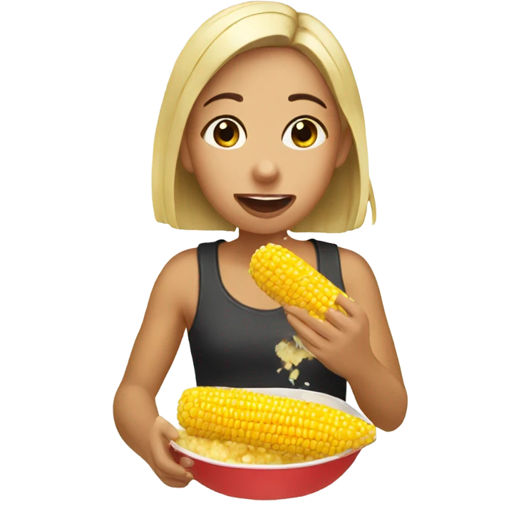 Girl eating elote emoji