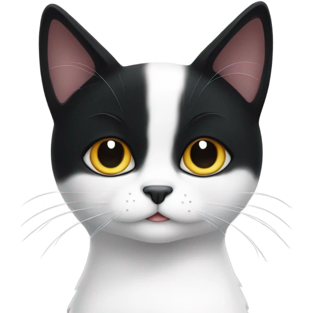 Black cat and white cat with black dots emoji