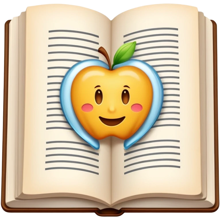 An open hardcover book white pages emoji