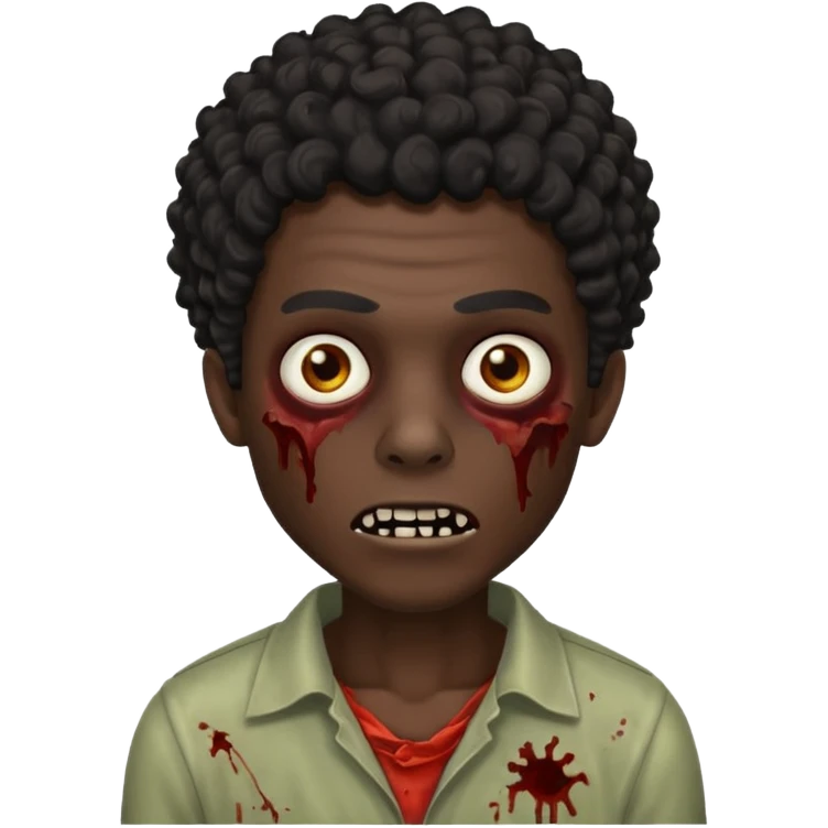 Zumbi com cabelo cacheado preto masculino zumbí  emoji