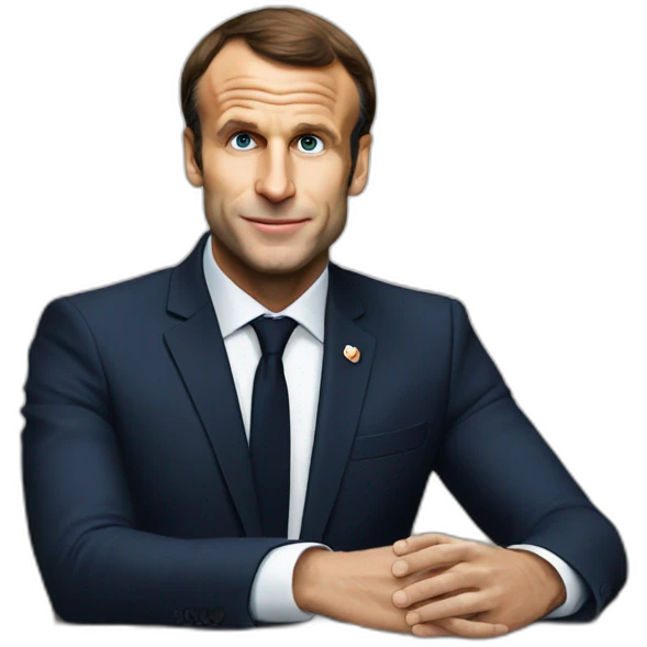 Macron qui fait un doit donneur  emoji