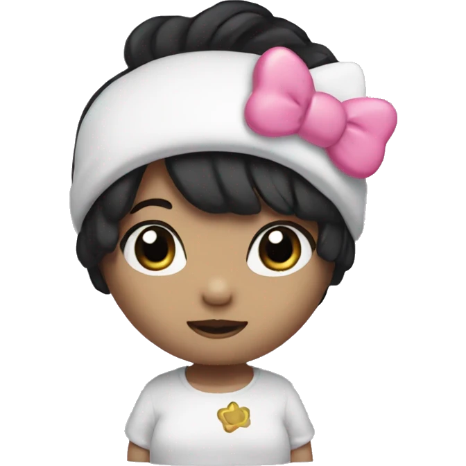 Hello Kitty with black hair  emoji