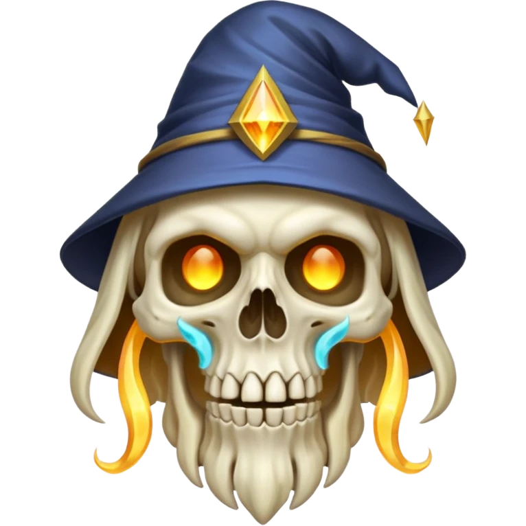 Weird wizard skull emoji