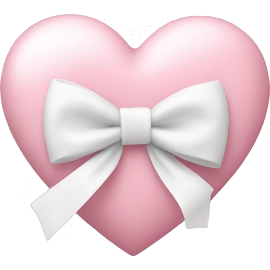 Pastel pink heart with white bow emoji