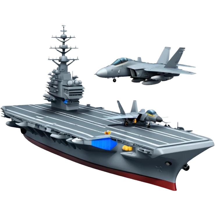 an aircraft carrier with fighter jets emoji