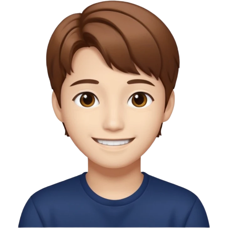 Felix from Stray Kids, K-pop idol with brown hair emoji