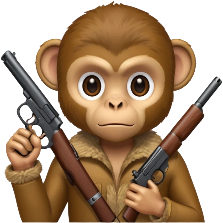 Monkey holding a gun emoji