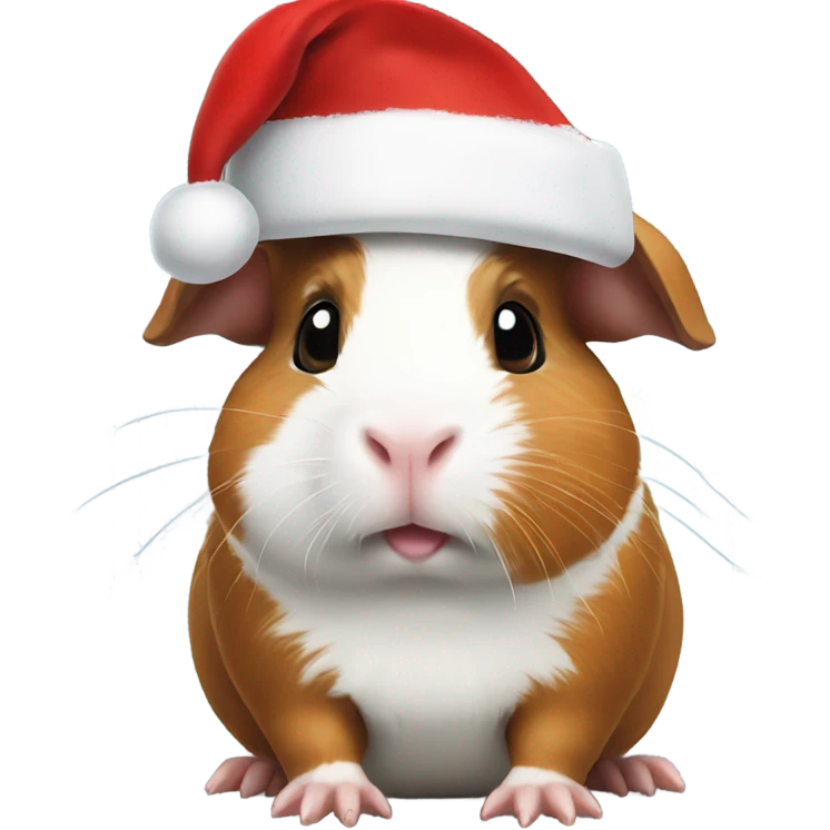 Guinea pig in a Santa hat emoji