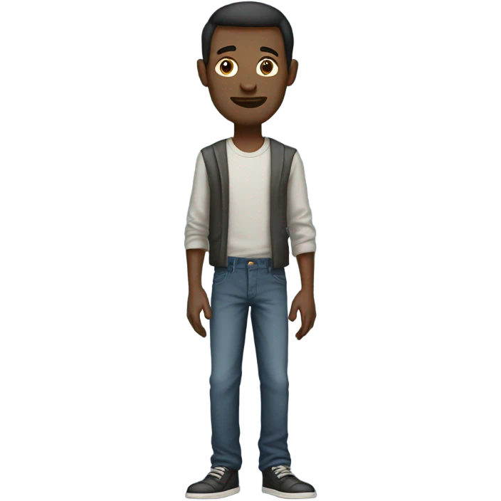 Tall skinny man with big pants emoji
