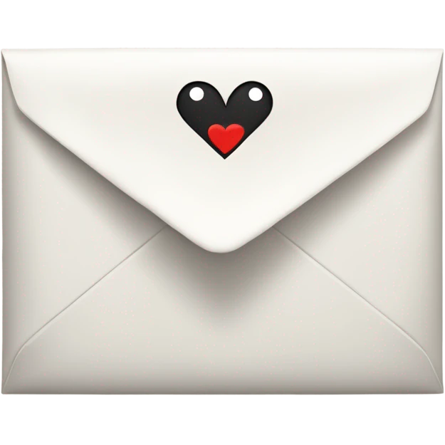 white envelope with a heart eyes emoji peeking through emoji