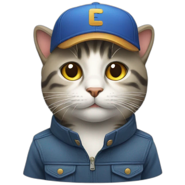 cat with cap emoji