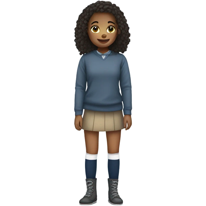 Girl wearing knee socks  emoji