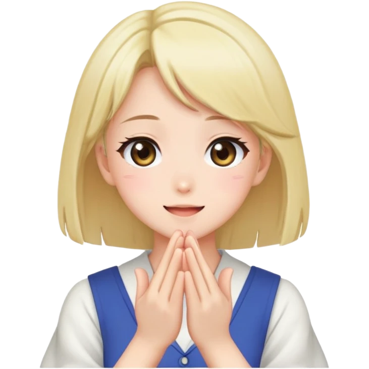 Anime girl clapping cheeks emoji