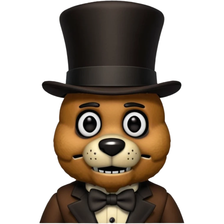 Freddy Fazbear with black and tiny hat from Five Nights At Freddy's Movie emoji