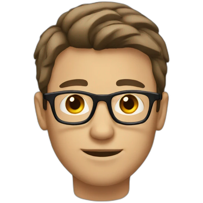 man with short brown hair and glasses emoji
