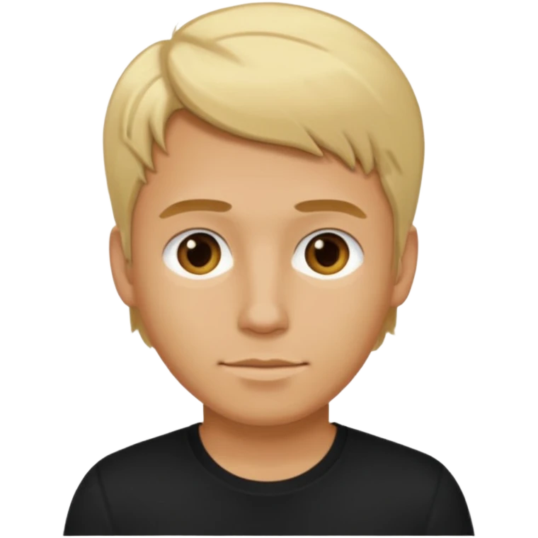 Create a man in the iOS 18 version, standing with a black shirt and blond hair, and I need to see him from head to t emoji