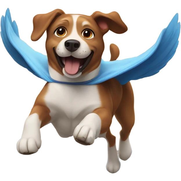 Super dog flying in the sky  emoji