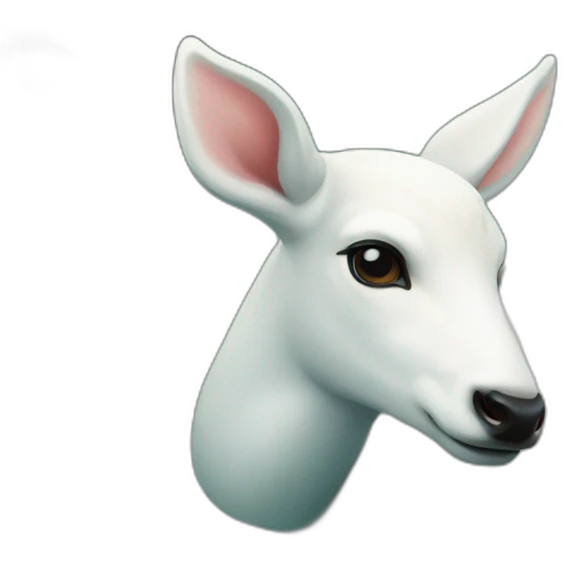 white deer swimming the river emoji
