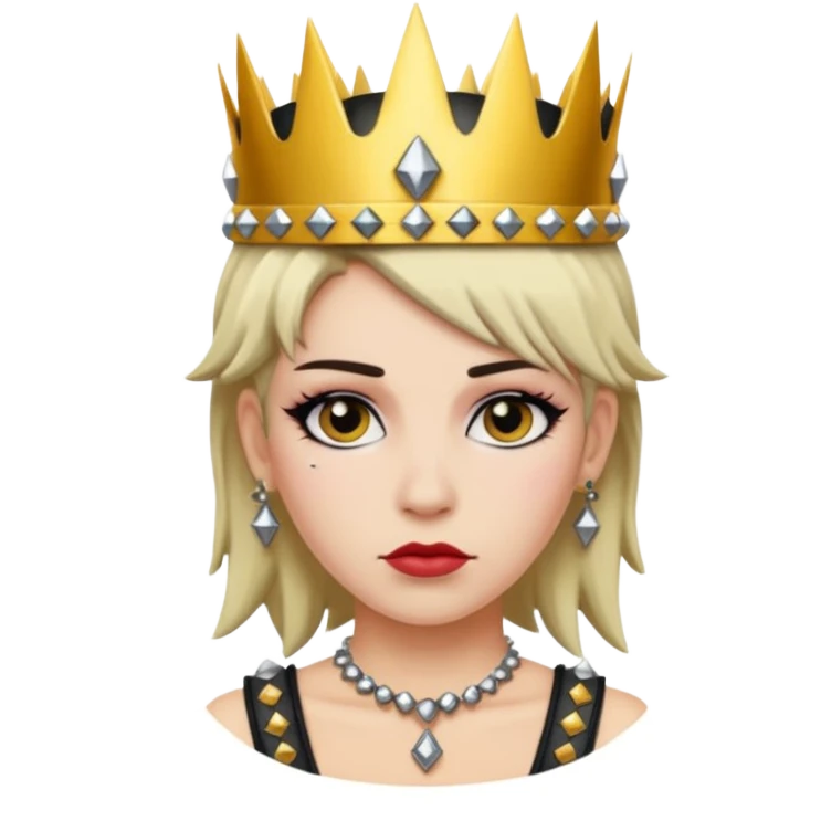 queen punk with crown emoji