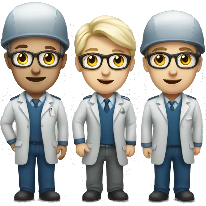 Team of specialists 3 European person emoji