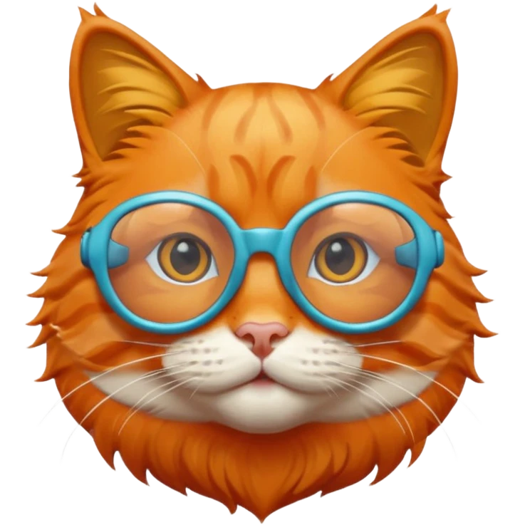 orange cat wear swimming glasses emoji