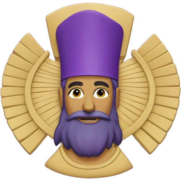symbol for zoroastrianism on purple background emoji