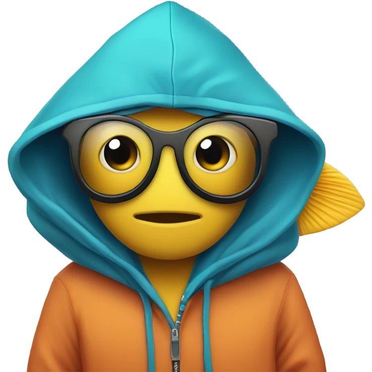 Fish wearing a hoodie emoji