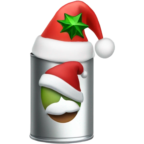 Can wearing Christmas hat  emoji